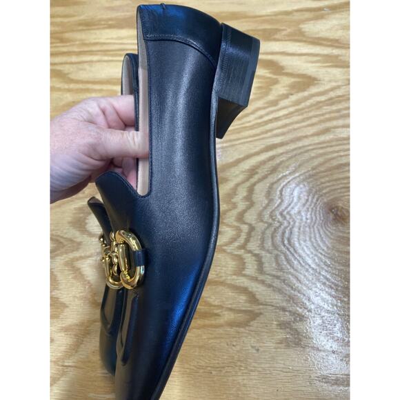 Gucci Loafers Women's 8 Black Leather Slip On Square Toe Block Heel Formal S32 - Picture 10 of 15